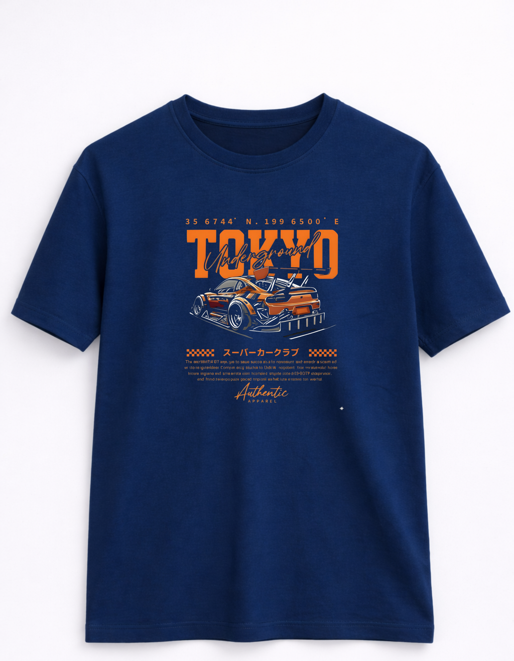 MİNBLU Araba Temalı İndigo Tişört