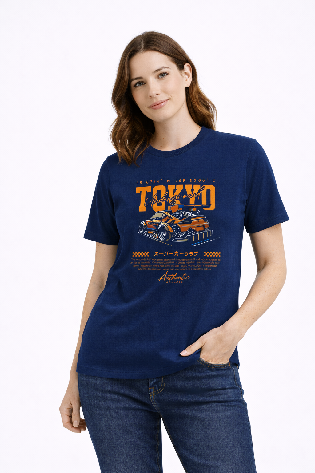 MİNBLU Araba Temalı İndigo Tişört