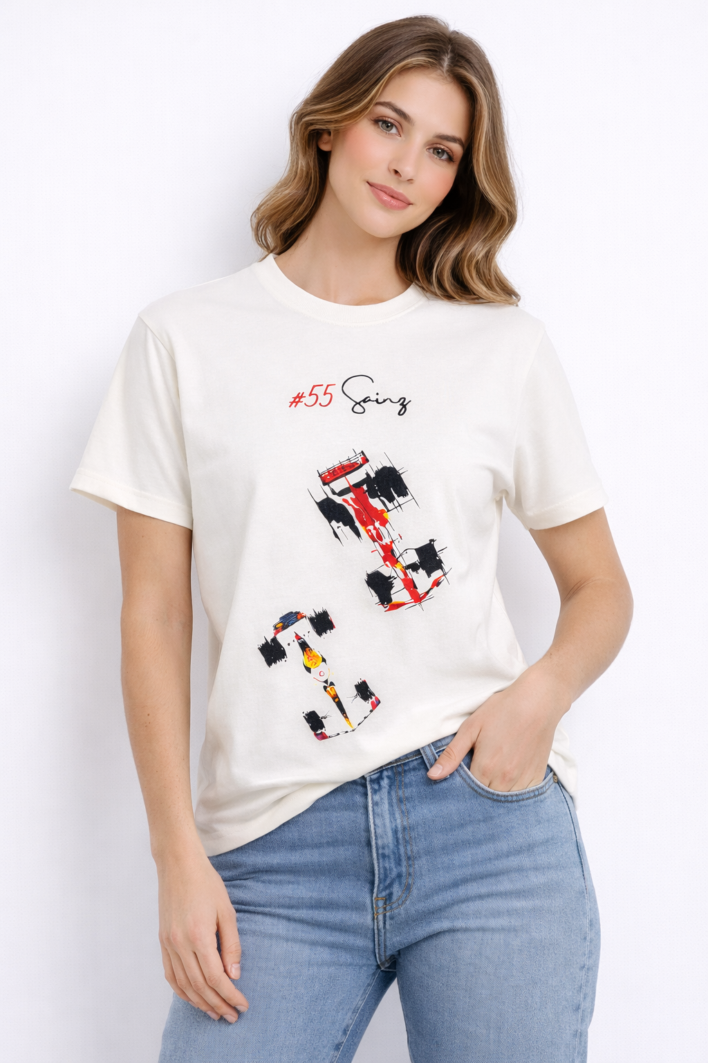 MİNBLU F1 Baskılı Ekru Tişört