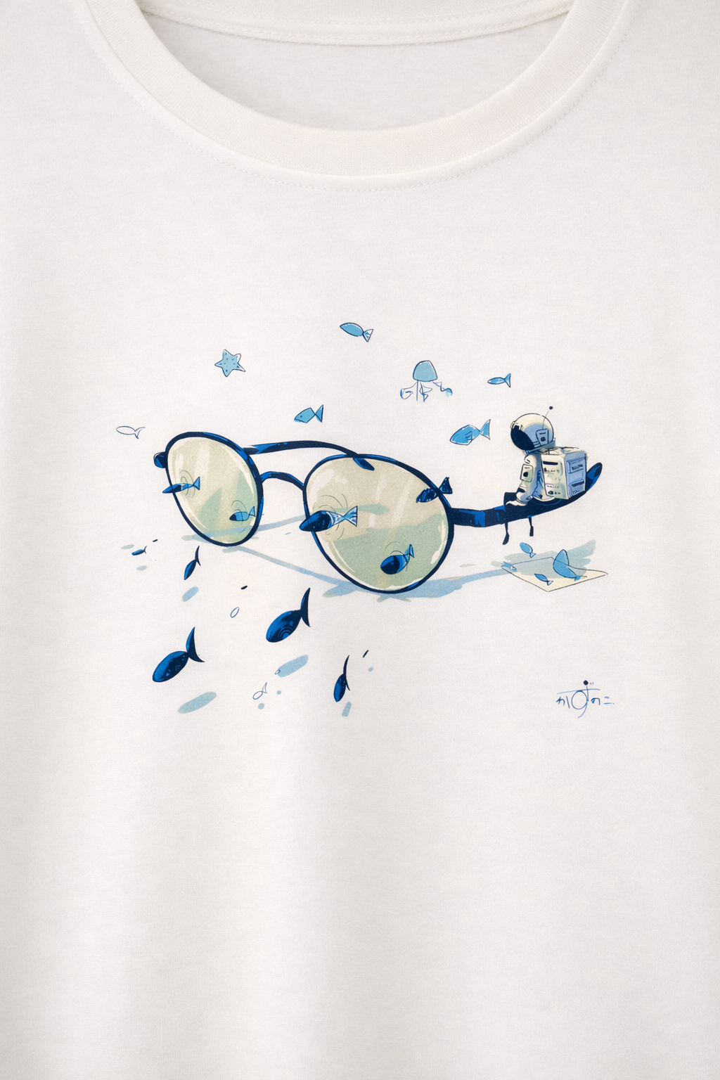 MİNBLU Gözlük Baskılı Ekru Tişört