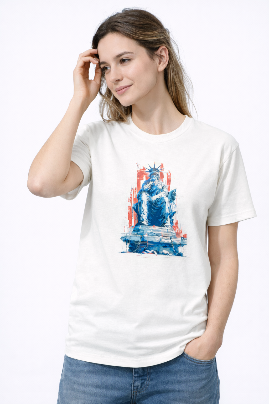 MİNBLU Hürriyet Temalı Ekru Tişört