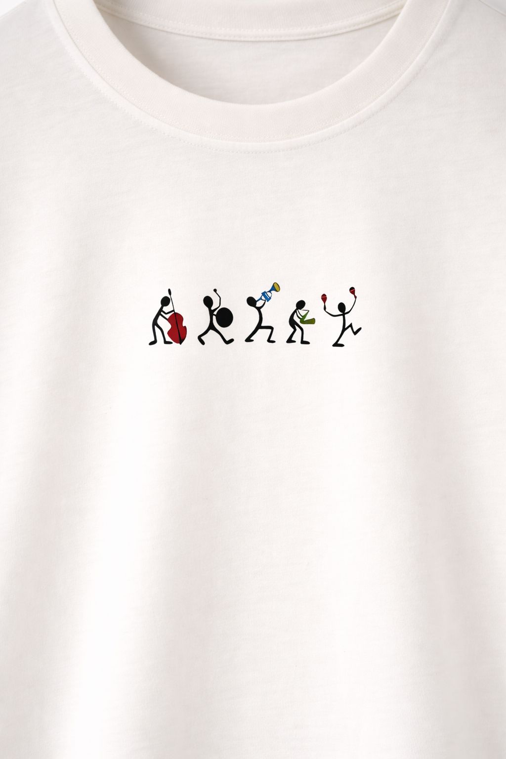 MİNBLU Caz Tema Ekru Tişört