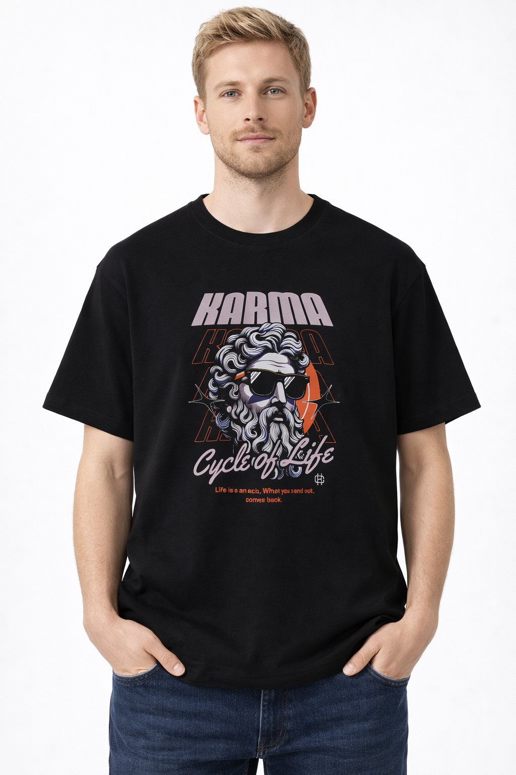 MİNBLU Karma Tema Siyah Tişört