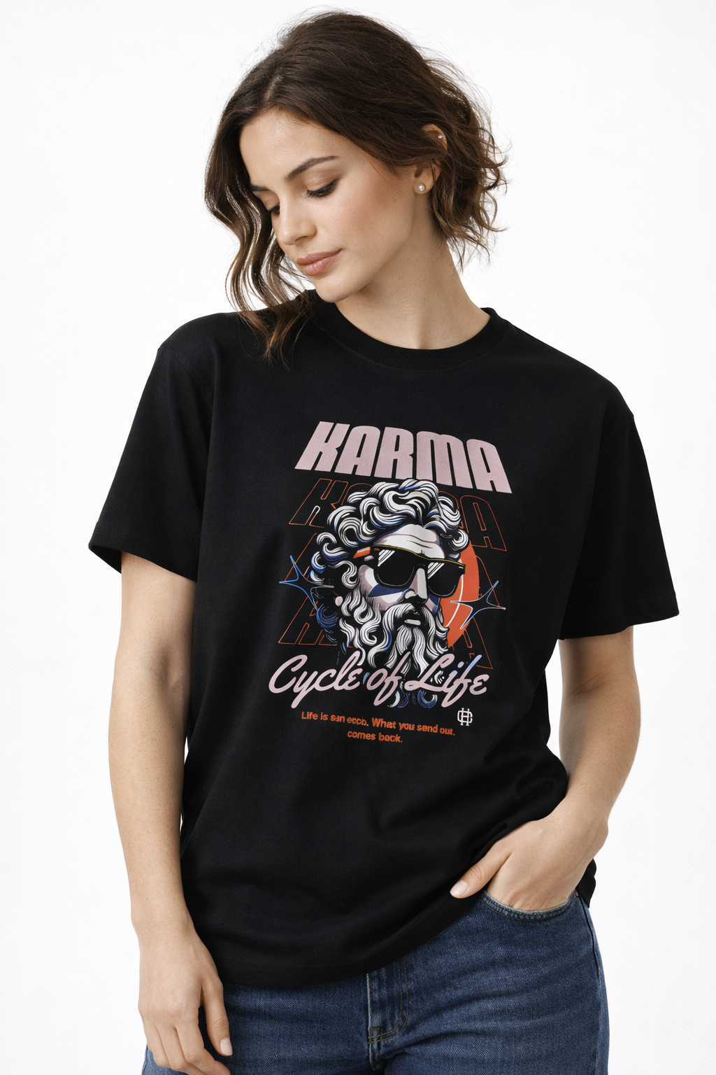 MİNBLU Karma Tema Siyah Tişört