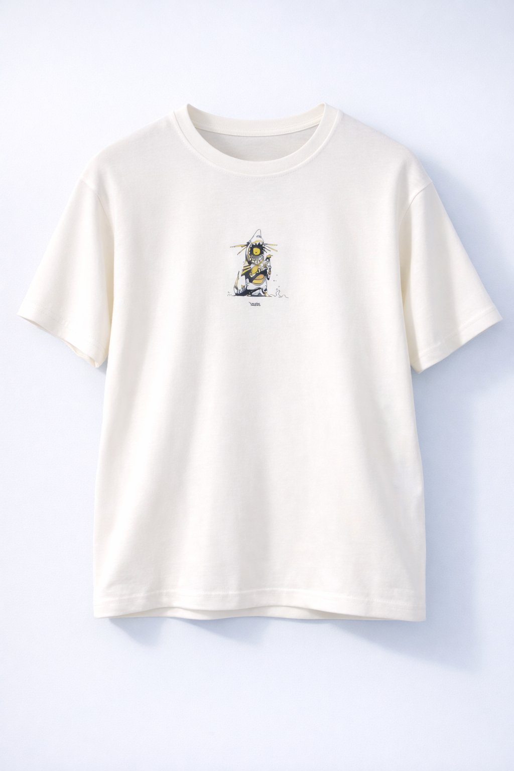 MİNBLU Köpekbalığı Karikatürlü Ekru Tişört