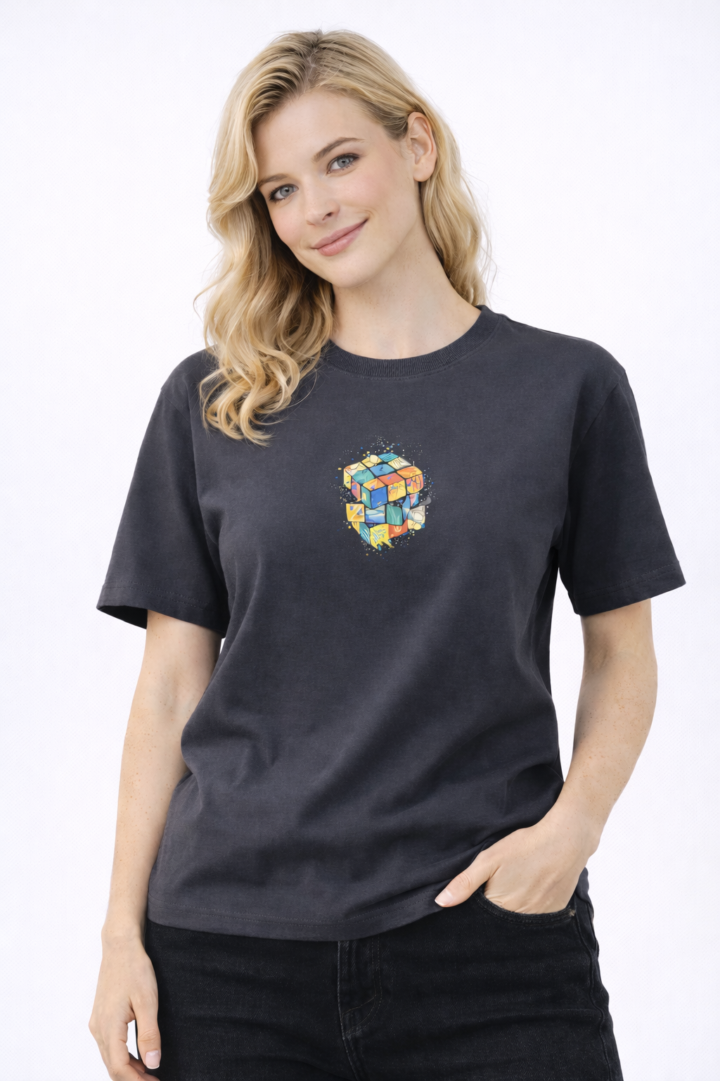 MİNBLU Küp Desenli Füme Tişört