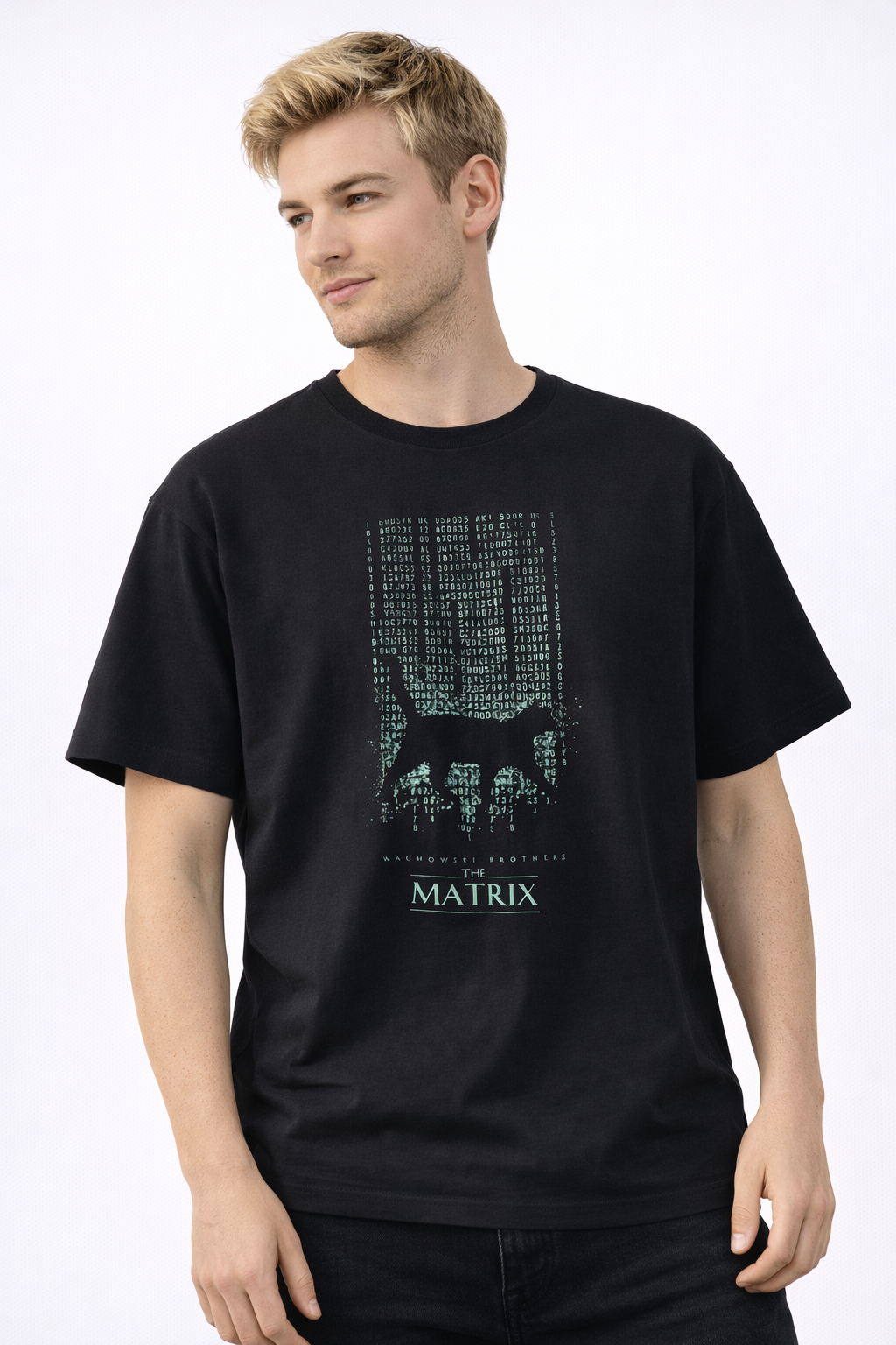 MİNBLU Matrix Baskılı Siyah Tişört