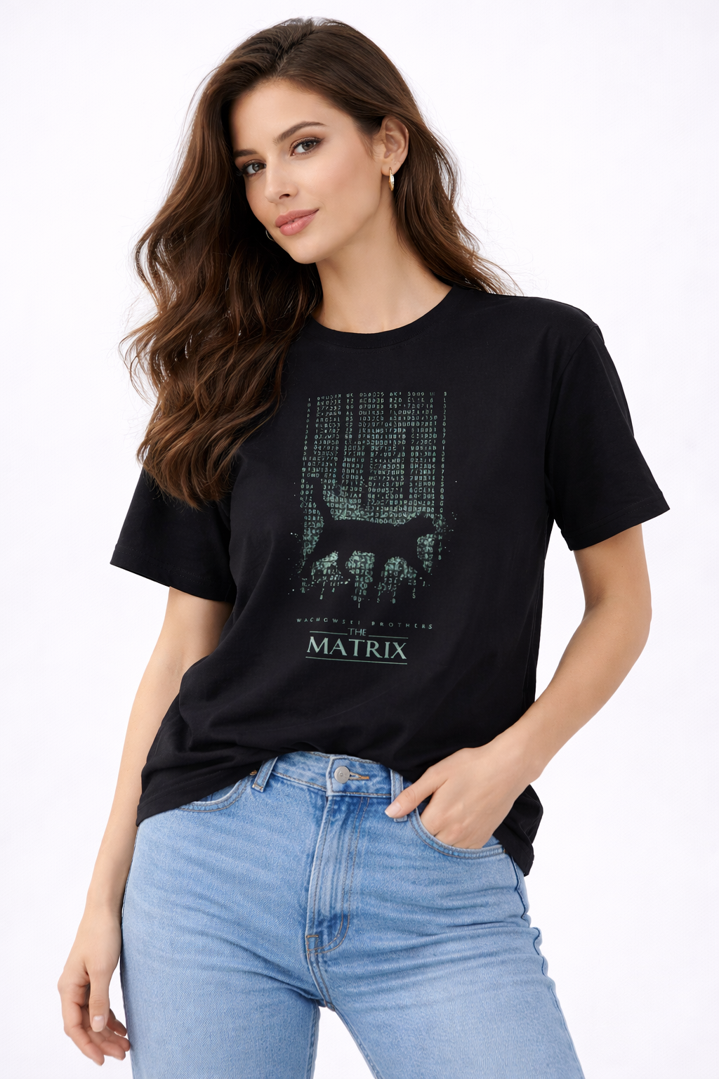 MİNBLU Matrix Baskılı Siyah Tişört