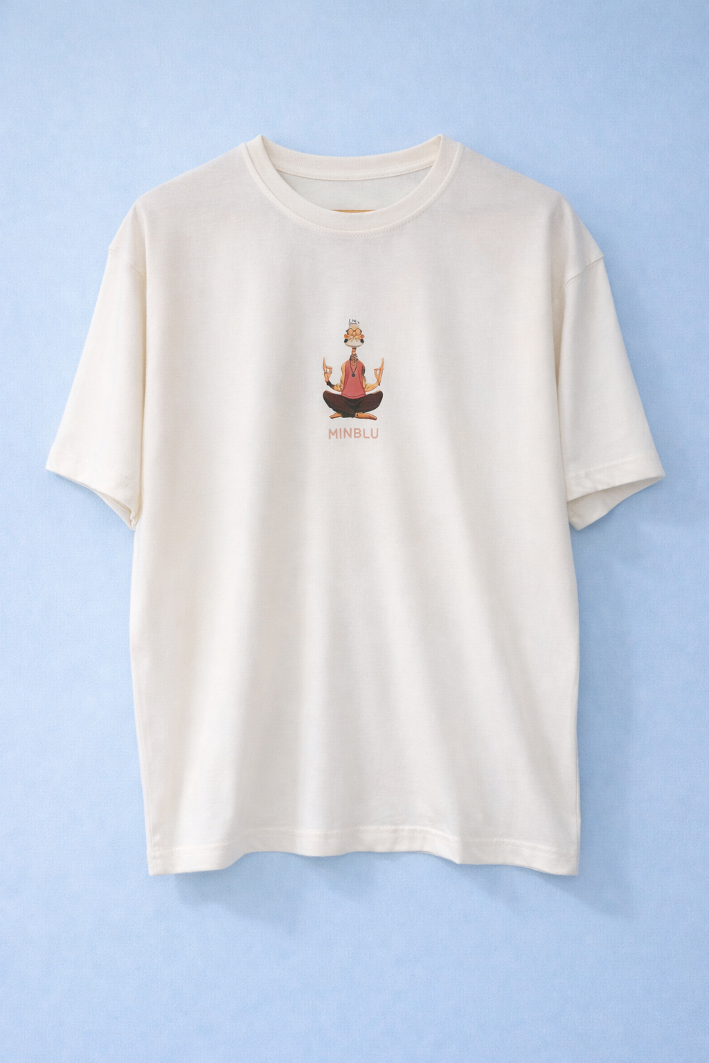 MİNBLU Meditasyon Tema Baskılı Ekru Tişört