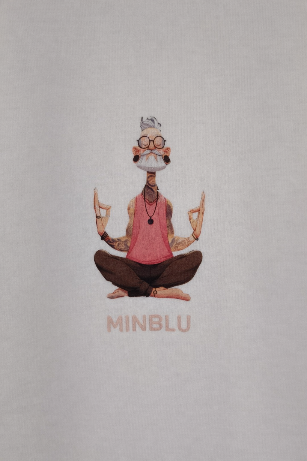 MİNBLU Meditasyon Tema Baskılı Ekru Tişört