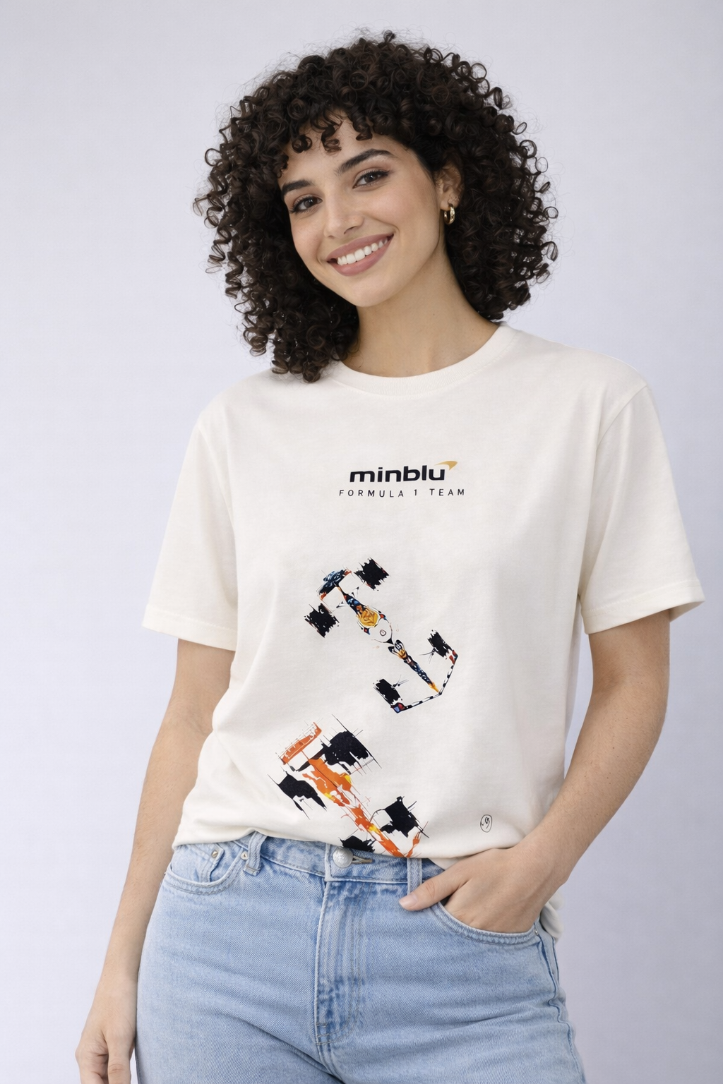 MİNBLU Team F1 Ekru Tişört