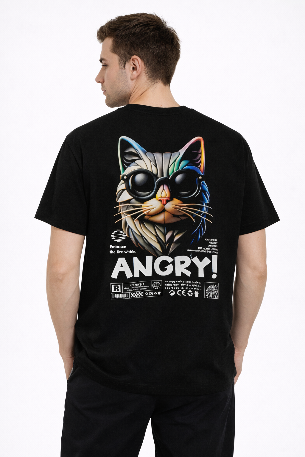 MİNBLU Regular Fit Stil Cat Baskılı Tişört