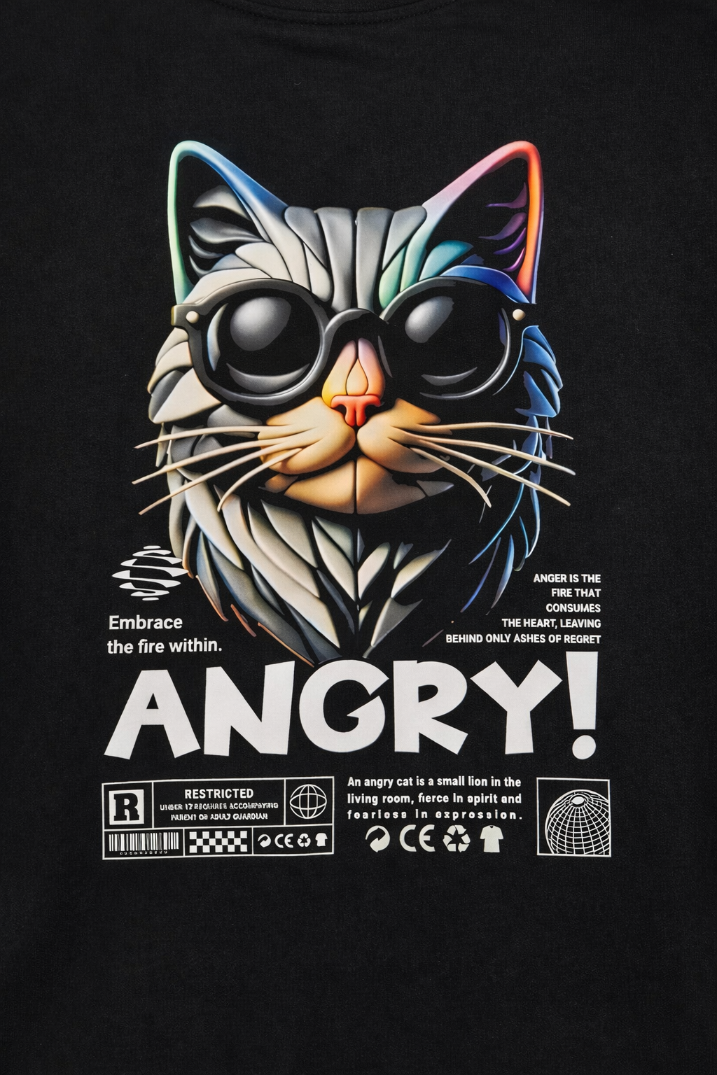 MİNBLU Regular Fit Stil Cat Baskılı Tişört