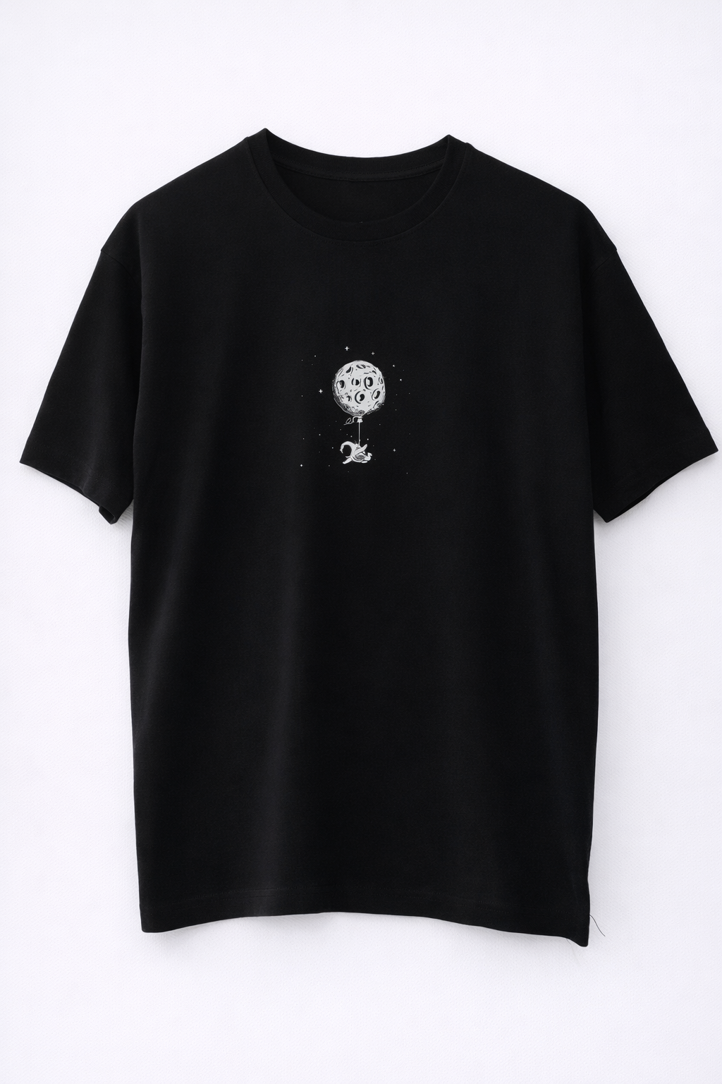 MİNBLU Astronot Baskılı Siyah Tişört