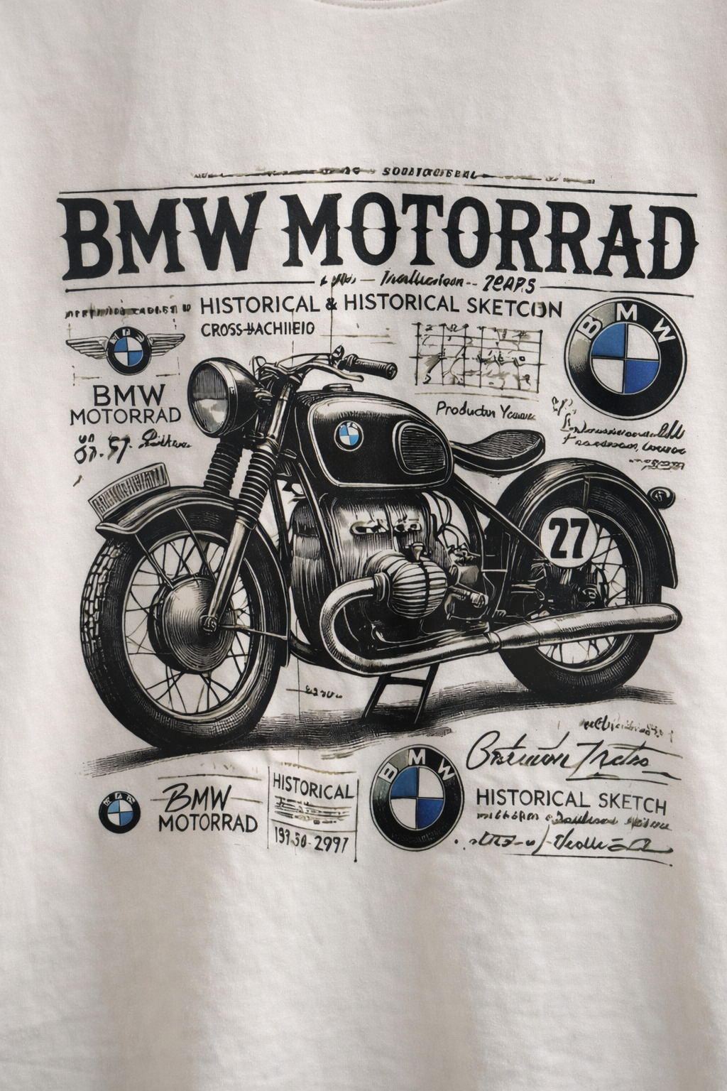 MİNBLU Motor Baskılı Ekru(Kırık Beyaz) Tişört