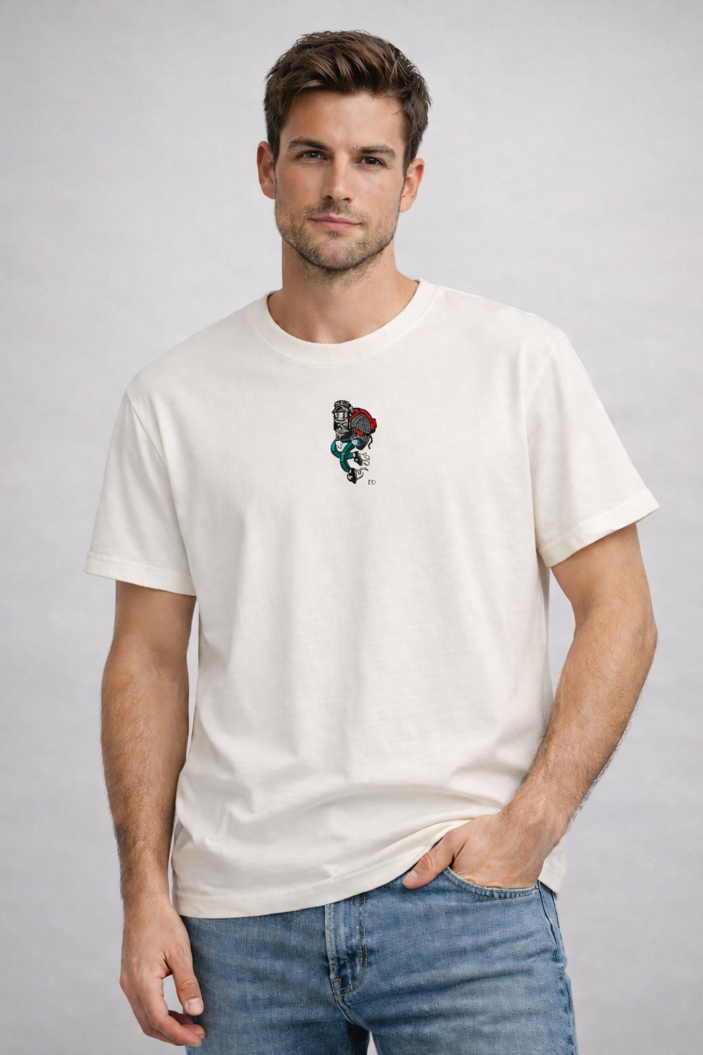 MİNBLU Gezgin Baskılı Ekru(Açık Krem) Tişört