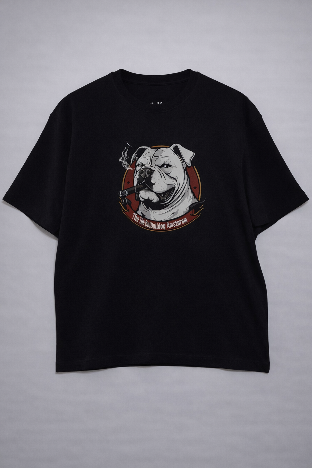 MİNBLU Buldog Baskılı Siyah Tişört