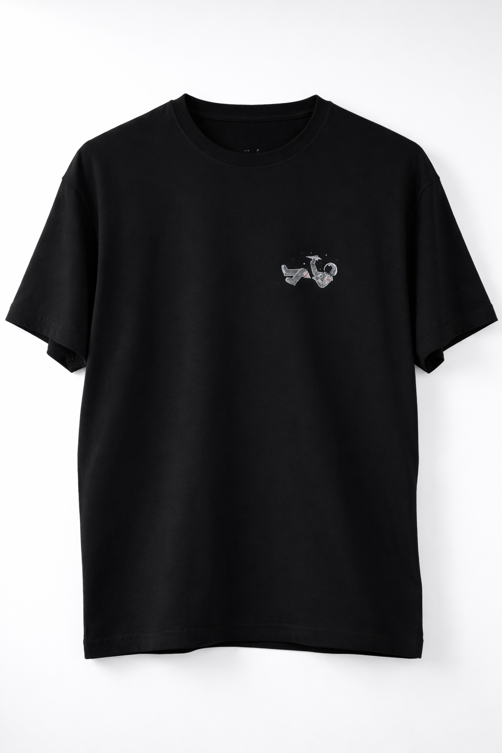 MİNBLU Astronot Baskılı Siyah Tişört