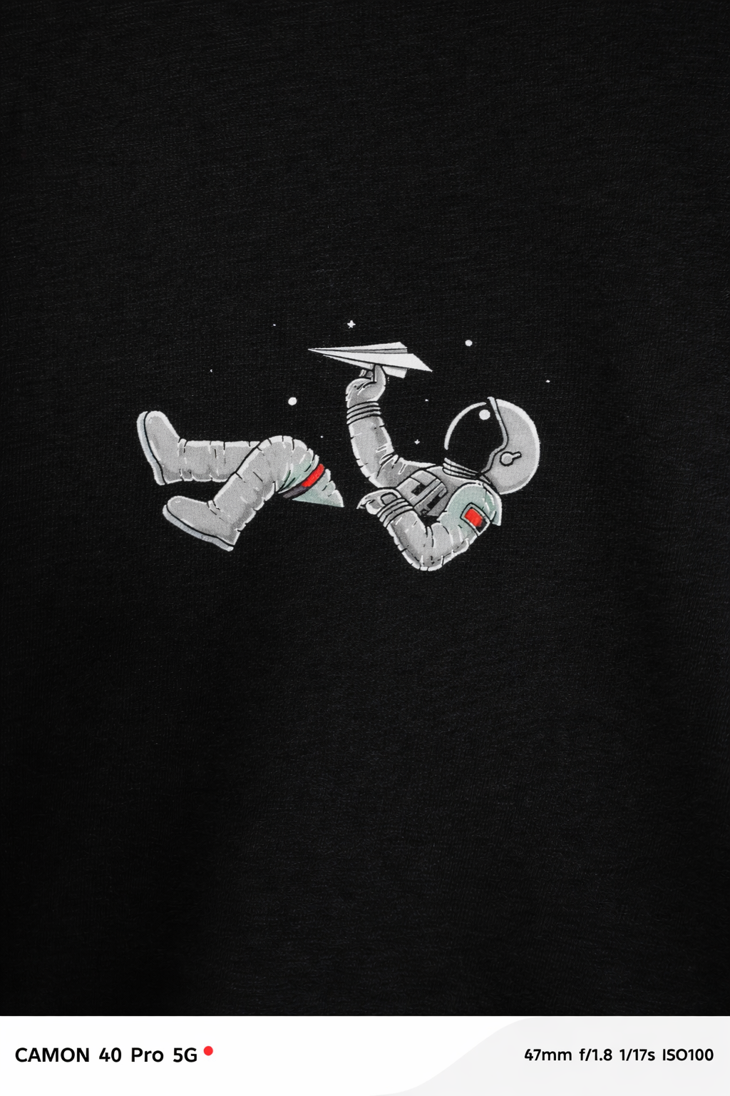 MİNBLU Astronot Baskılı Siyah Tişört